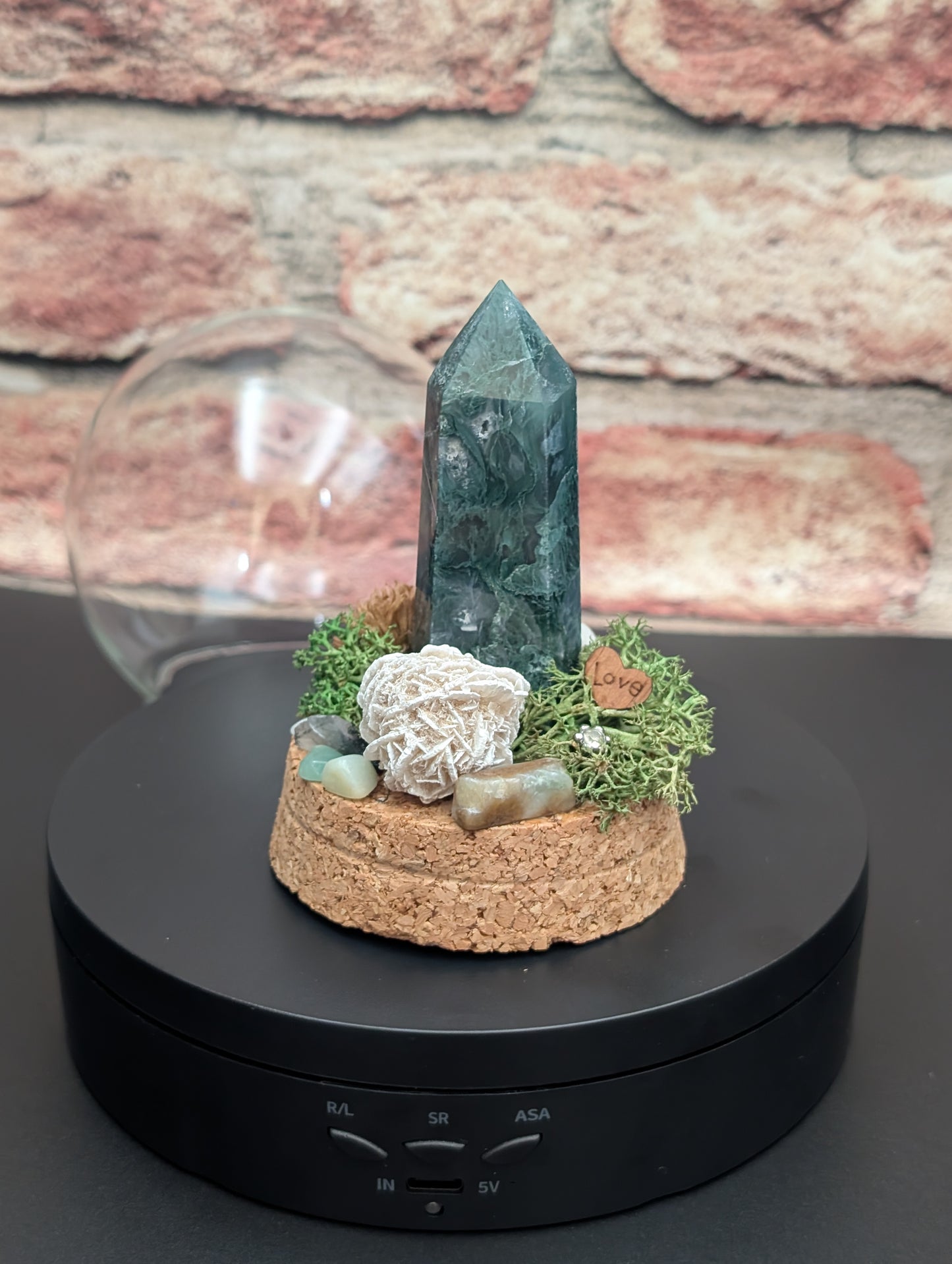 Moss agate small dome